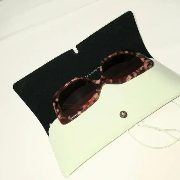 TED BAKER LONDON BROWN TORTOISE SHELL CAT EYE WOMENS SUNGLASSES WITH CASE